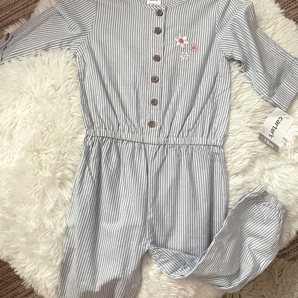Stripe Long Sleeved Romper Carters